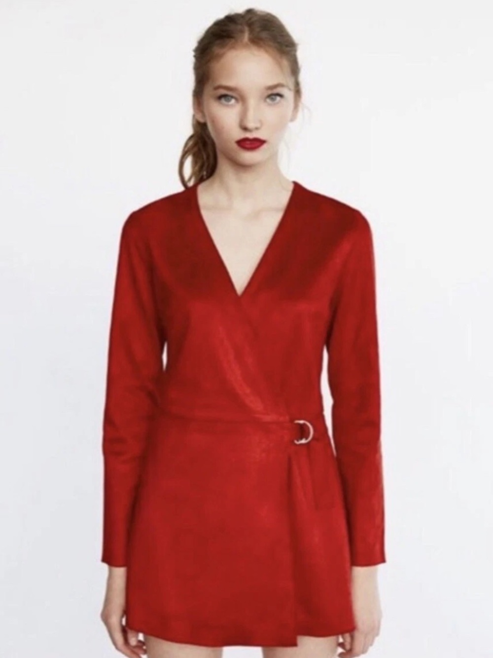 ZARA TRAFALUC Vegan Suede Romper